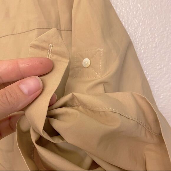 Lattelier Tailored shirt dress oversize tan button utility
lagenlook cotton L - Picture 6 of 13